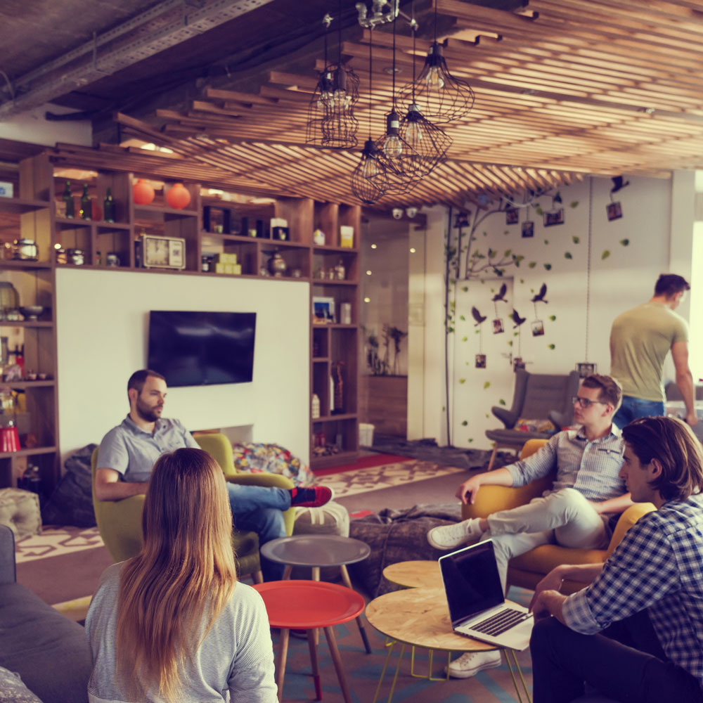 Team office lounge wood